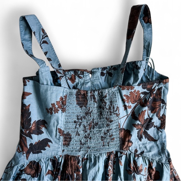 FREE PEOPLE Laters Baby Midi Dress Floral Blue Women’s NWT - Size XLarge - Picture 11 of 12